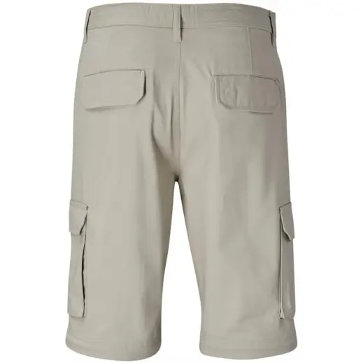 Mens Cargo Zip Off Pants Stone Short Back